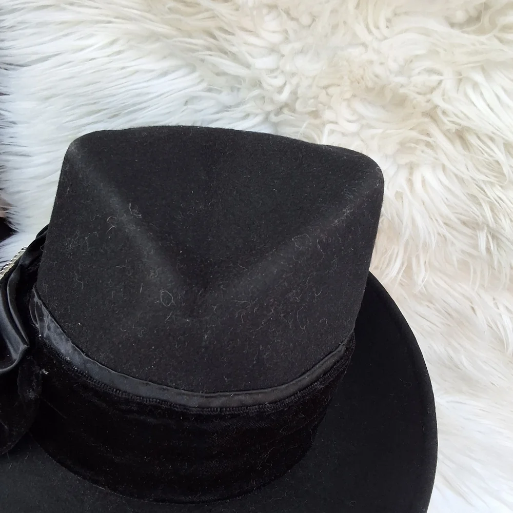 Vintage Rhinestone buckle Fair Weather wool hat - Picture 6 of 10
